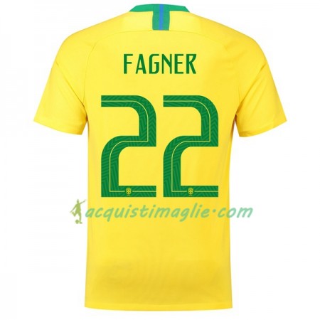 Divisa di Calcio Brasile Fagner 22 Prima Mondiali 2018